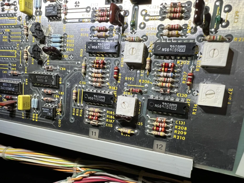 Space Duel Arcade Upright by Atari - WG 6100 Monitor Image Adjustment Pots on PCB