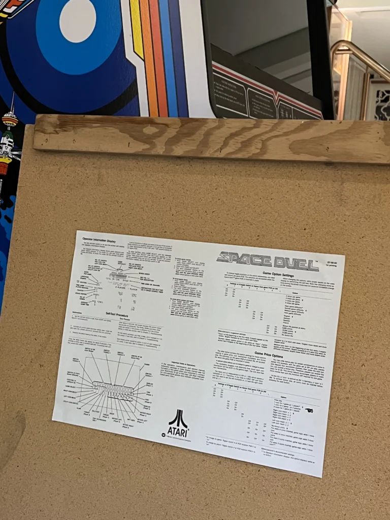 Space Duel Arcade Upright by Atari - Back Door Schematics