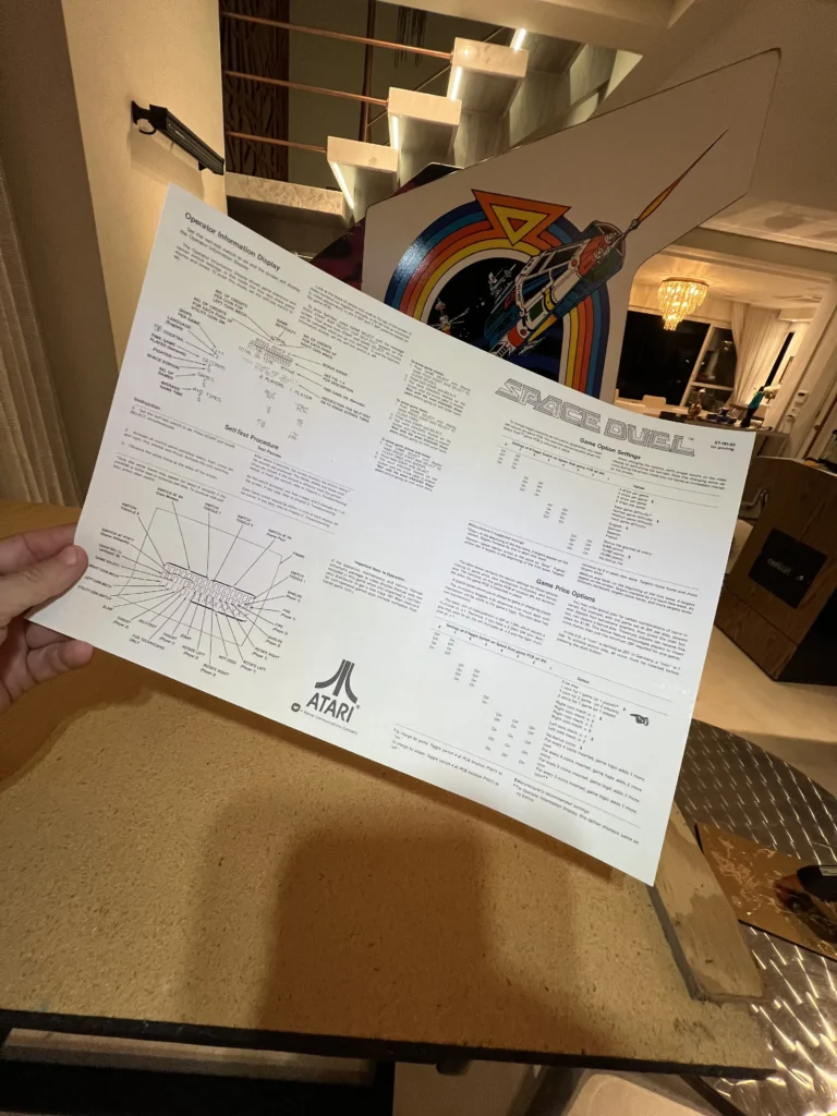 Space Duel Arcade Upright by Atari - Back Door Schematics