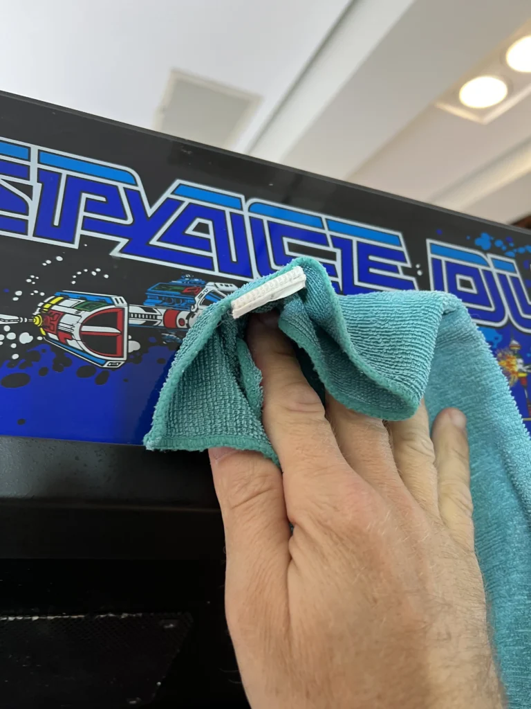 Space Duel Arcade Upright by Atari - Marquee Cleaning