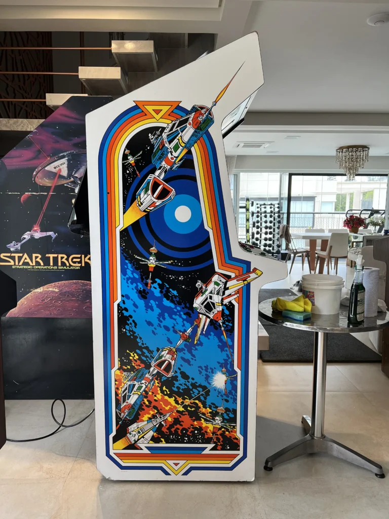 Space Duel Arcade Upright by Atari - Side Art Cleaning with Simple Green