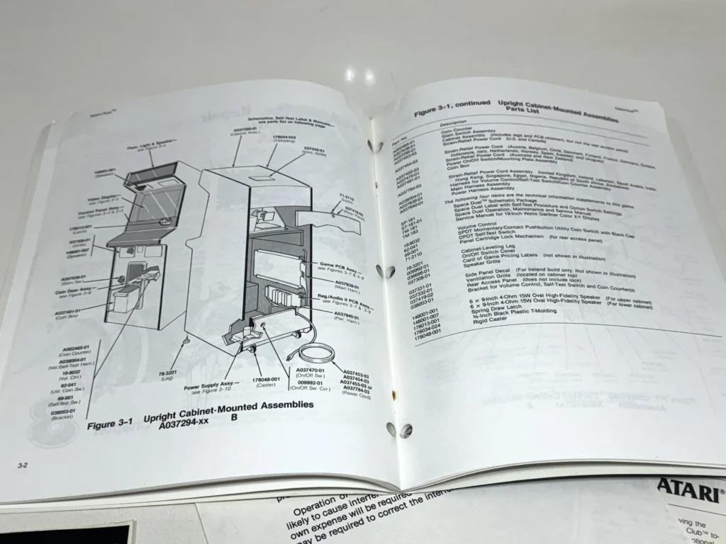 Space Duel Arcade Upright by Atari - Operation Manual - Antonio Borba